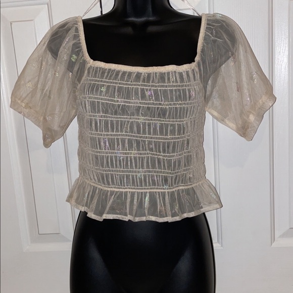 Sheer butterfly crop top NWT - Picture 1 of 5